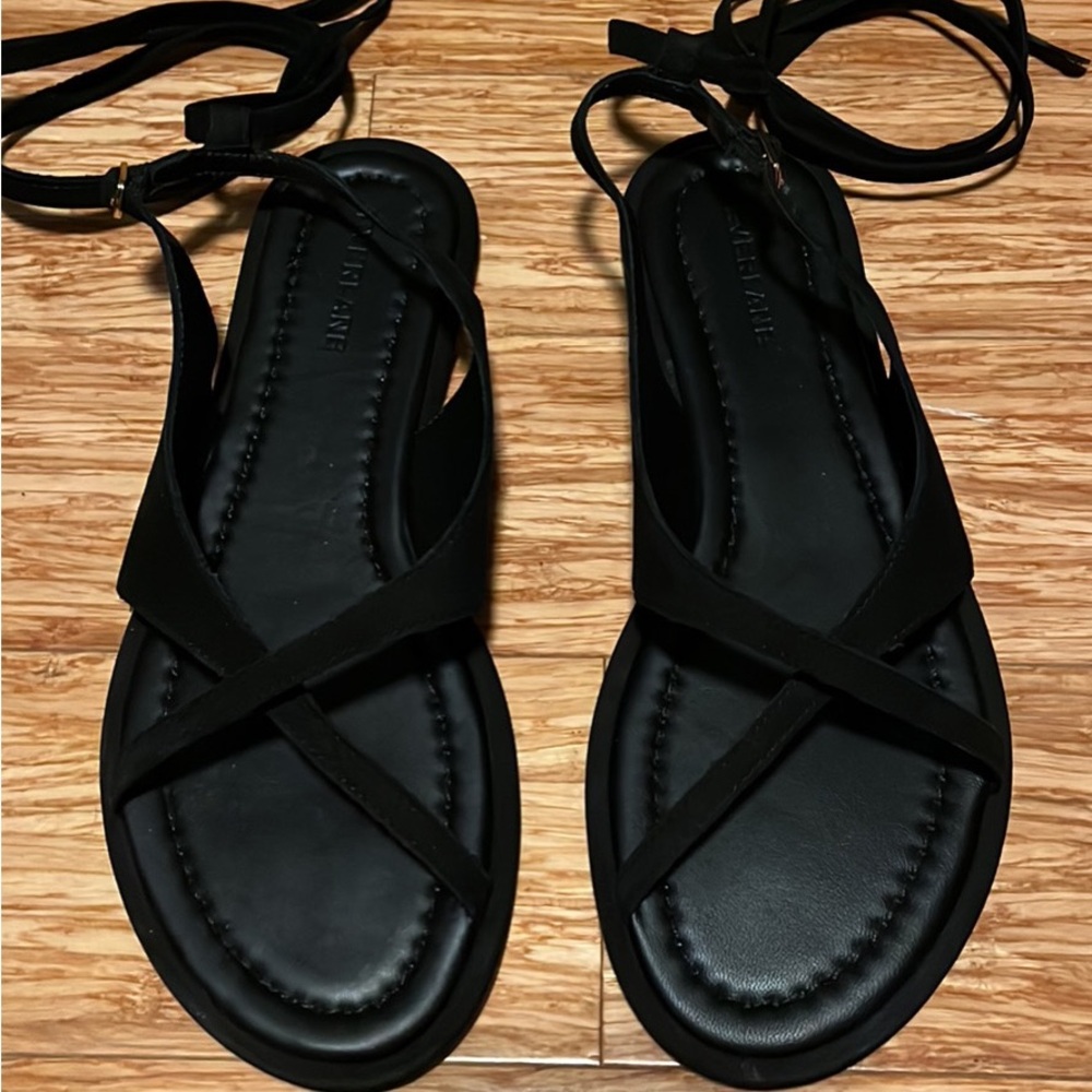 Everlane Black Lace-Up Womens Sandals